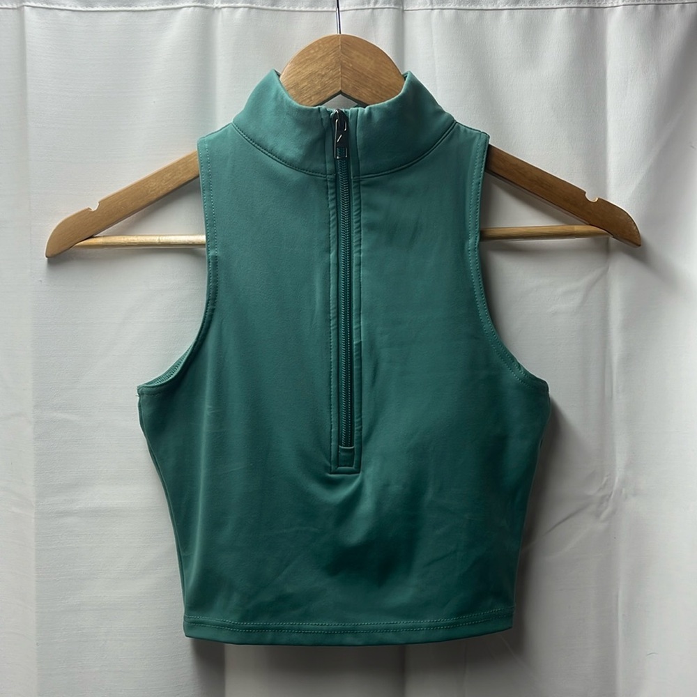 Balance‎ Athletica Sage Teal Green Zipper Bra- XS